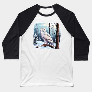 Snowy Owl Baseball T-Shirt